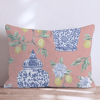 Lemon Chinoiserie Throw Pillow - Hillcroft Home