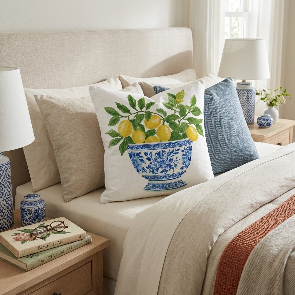 Lemon Summer Throw Pillow - Hillcroft Home