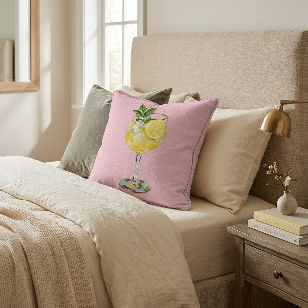 Lemoncello Spritzed Throw Pillow - Hillcroft Home