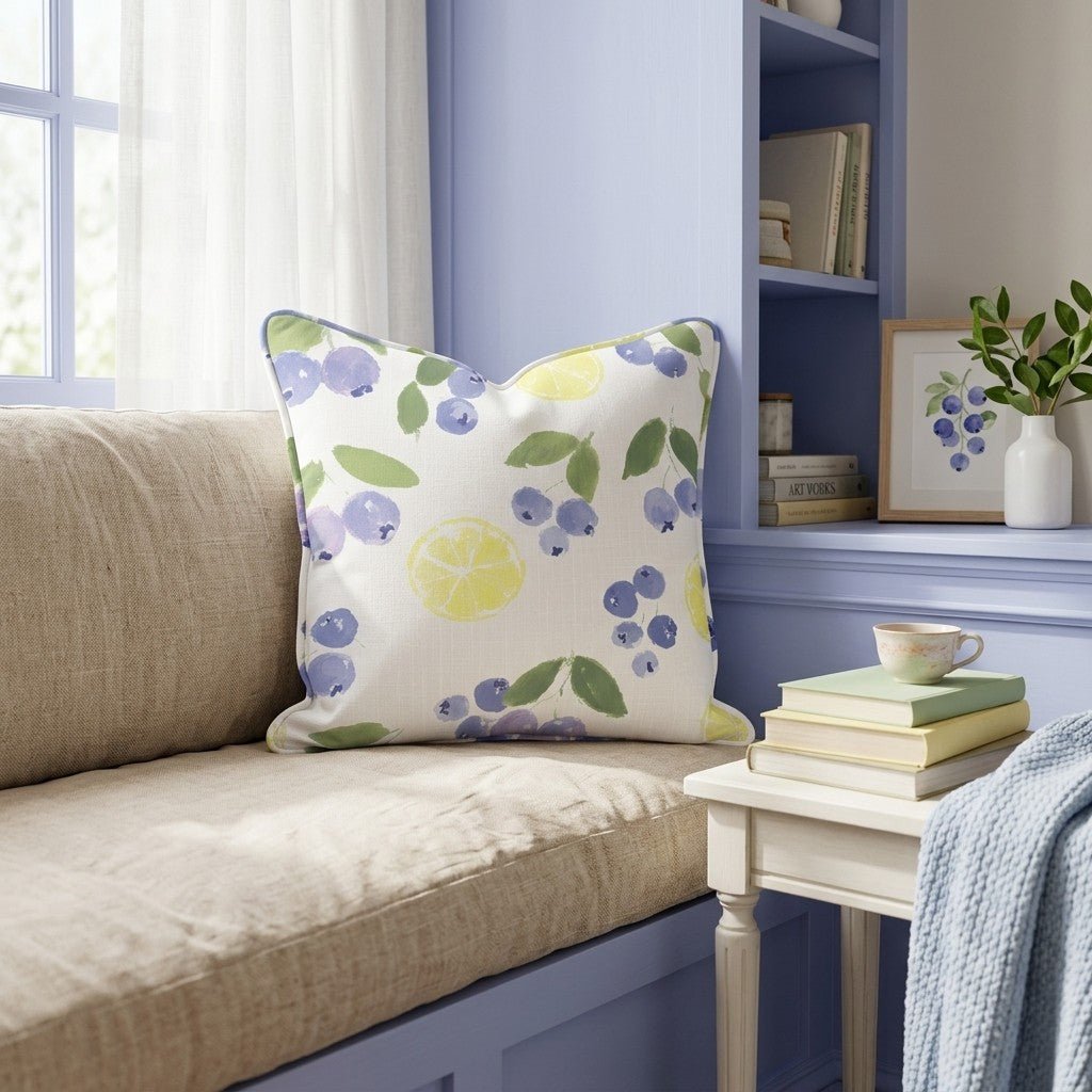 Lemons and Berries Throw Pillow - Hillcroft Home