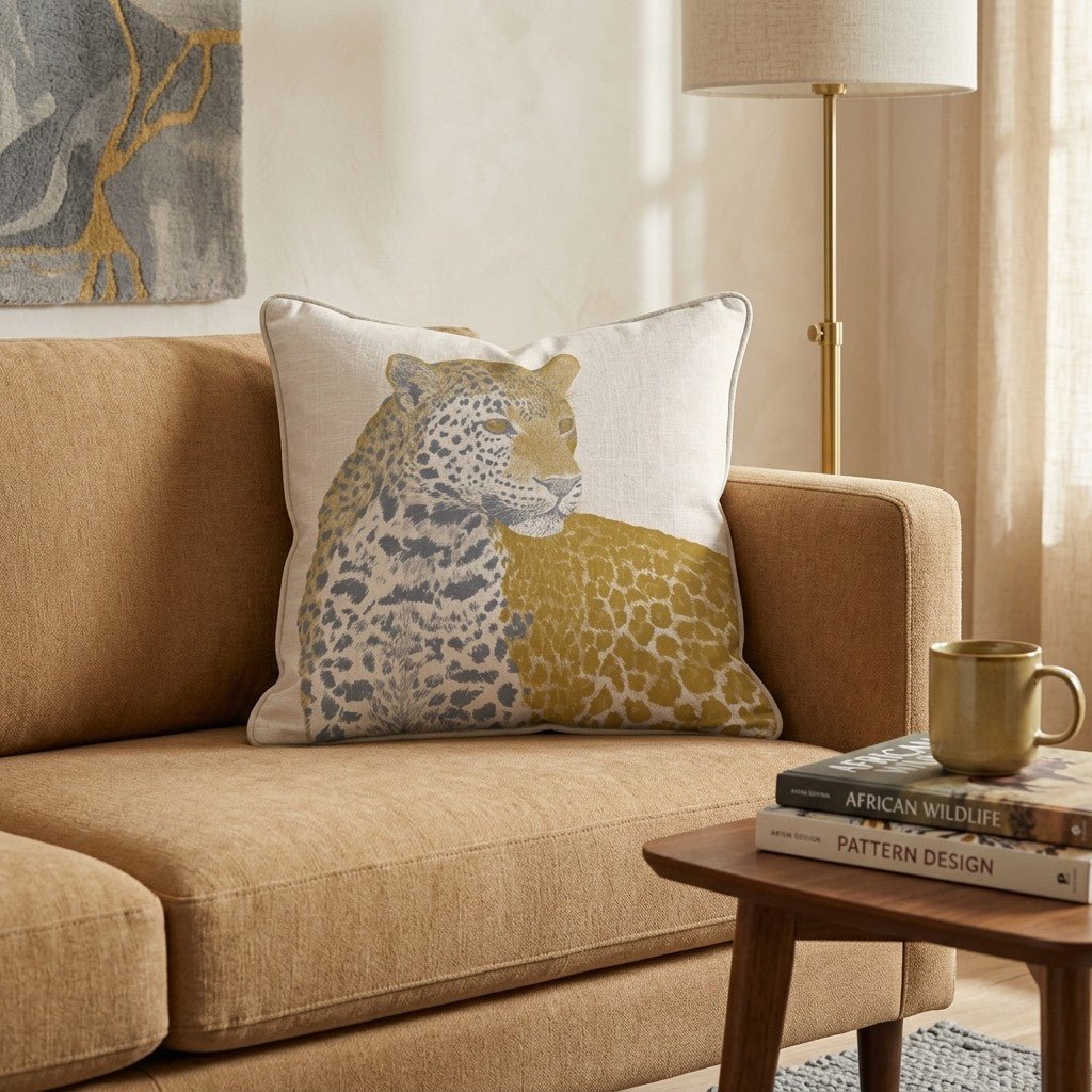 Leopard Portrait Throw Pillow - Hillcroft Home