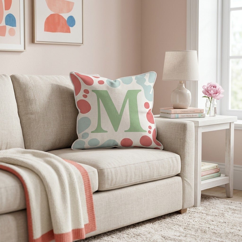 Letter M Throw Pillow - Hillcroft Home