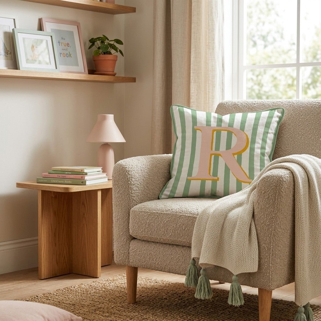 Letter R Throw Pillow - Hillcroft Home