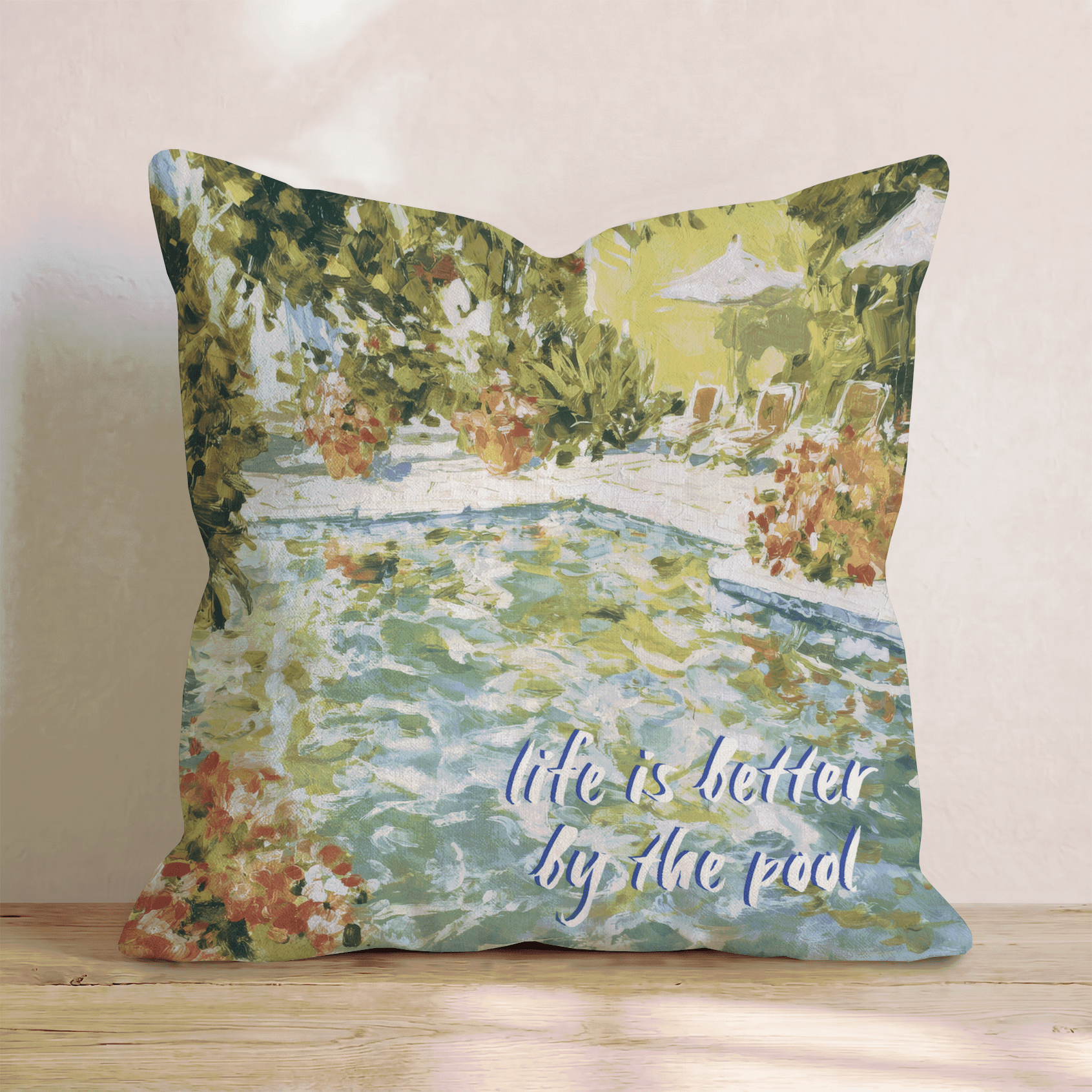 life is better by the pool Throw Pillow - Hillcroft Home