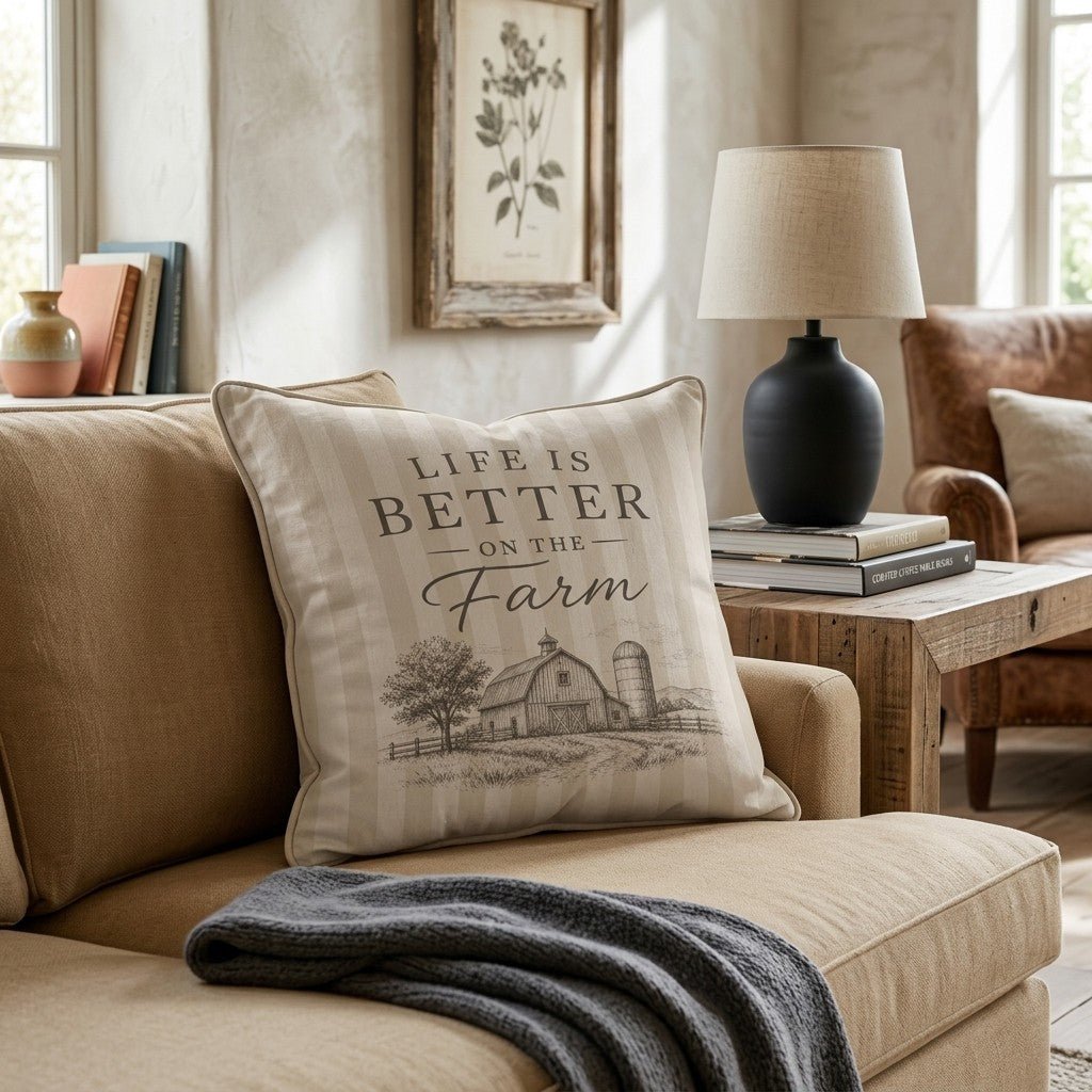 Life is Better on the Farm Throw Pillow - Hillcroft Home