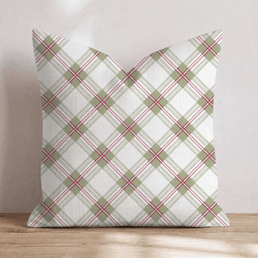 Light Bias Plaid Throw Pillow throw pillow - Hillcroft Home