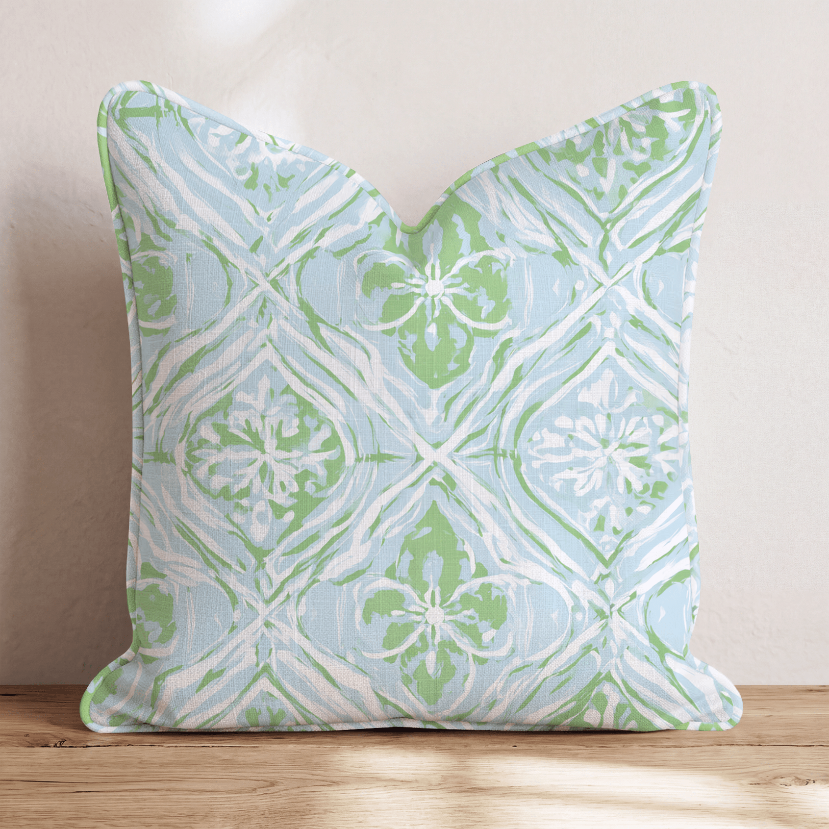 Light Green Repeat Throw Pillow - Hillcroft Home