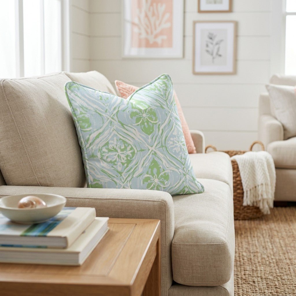 Light Green Repeat Throw Pillow - Hillcroft Home