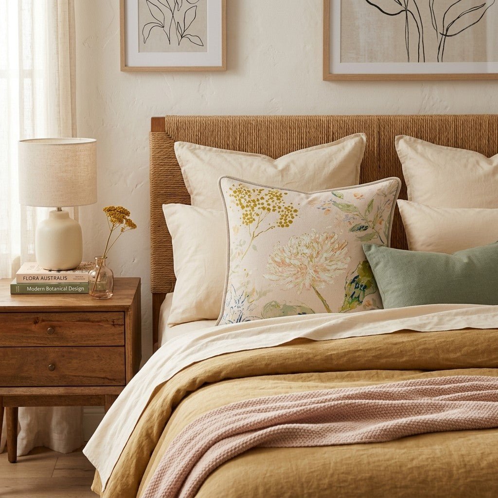 Light Pink Mum Throw Pillow - Hillcroft Home