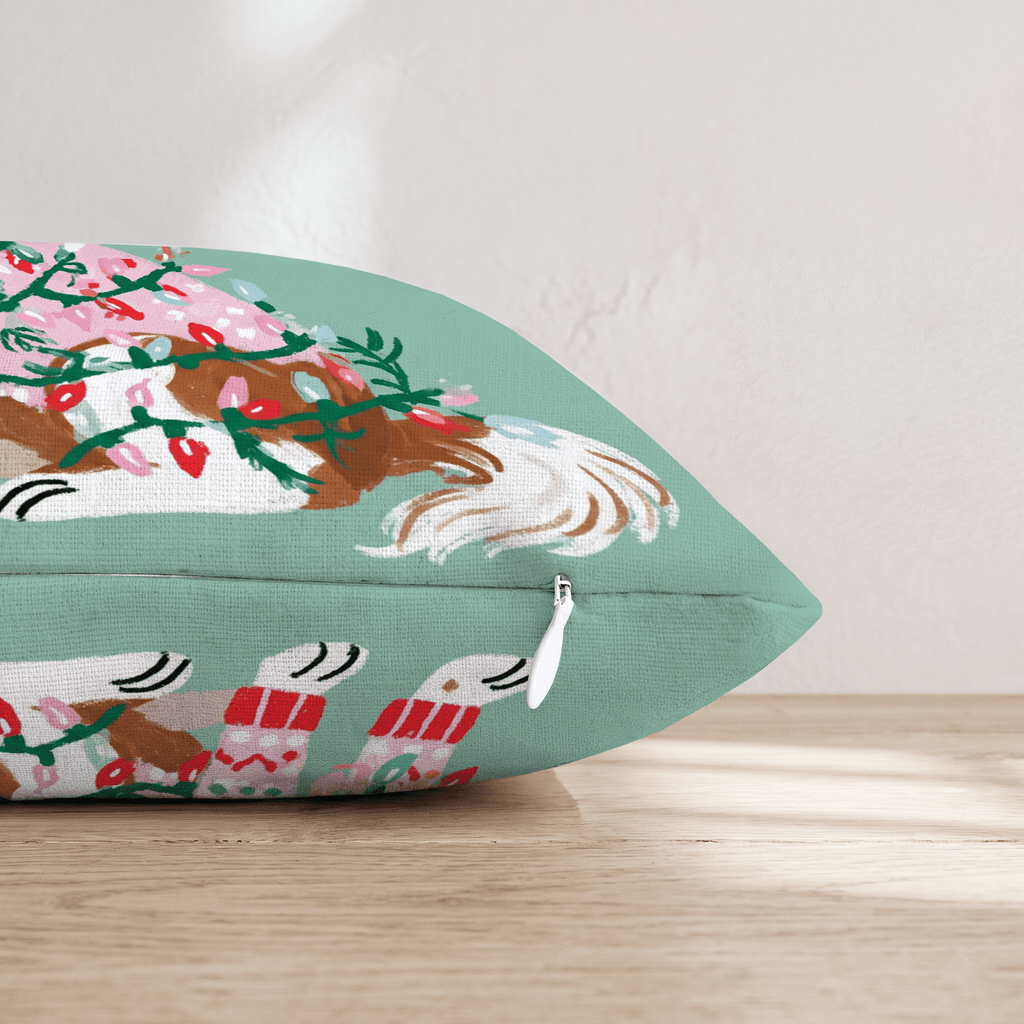 Light Wrapped Cavalier King Charles Spaniel Throw Pillow - Hillcroft Home