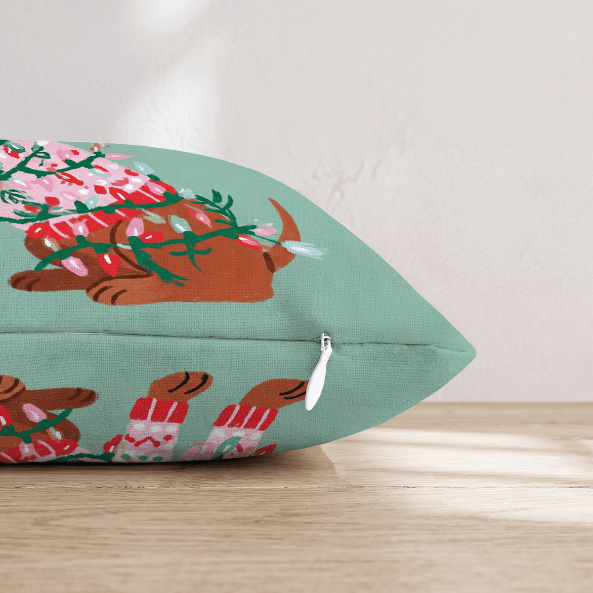 Light Wrapped Dachshund Throw Pillow - Hillcroft Home