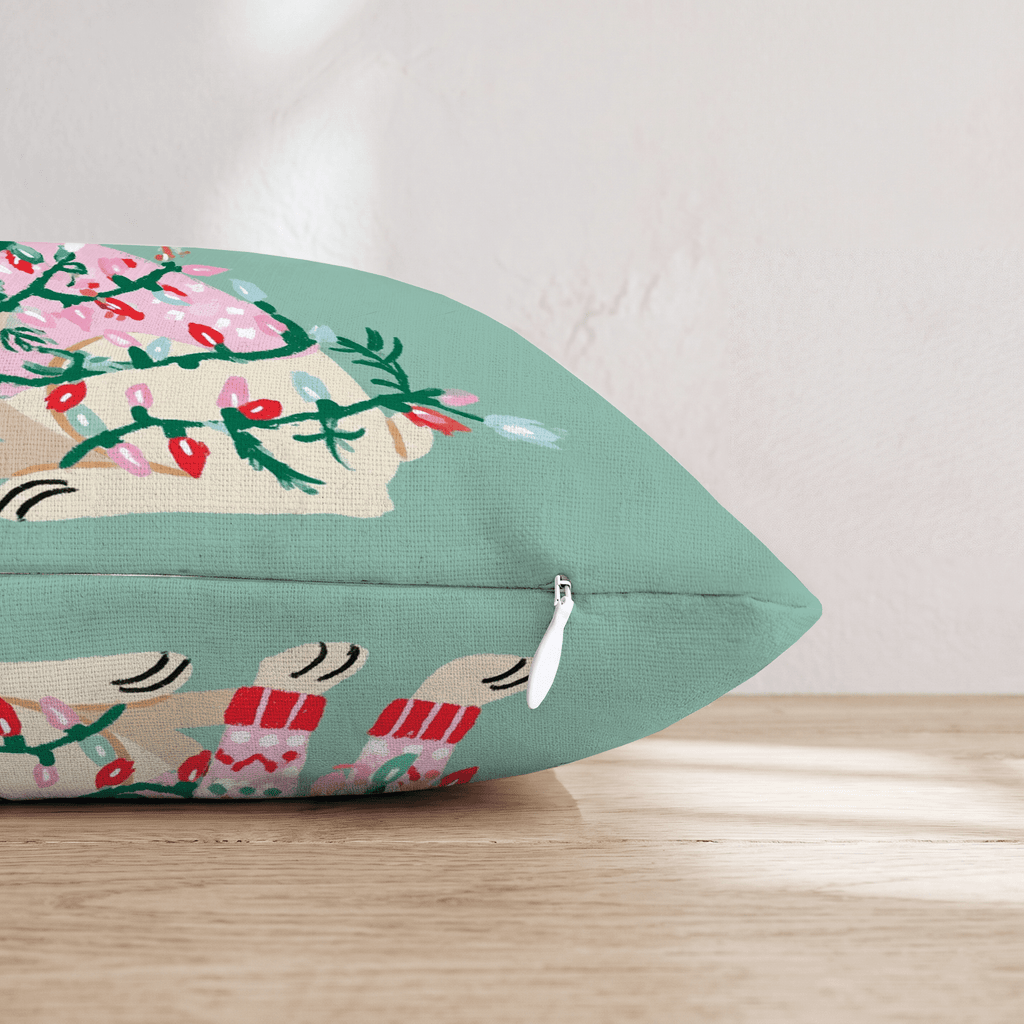 Light Wrapped French Bulldog Throw Pillow - Hillcroft Home