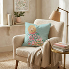 Light Wrapped Goldendoodle Throw Pillow - Hillcroft Home
