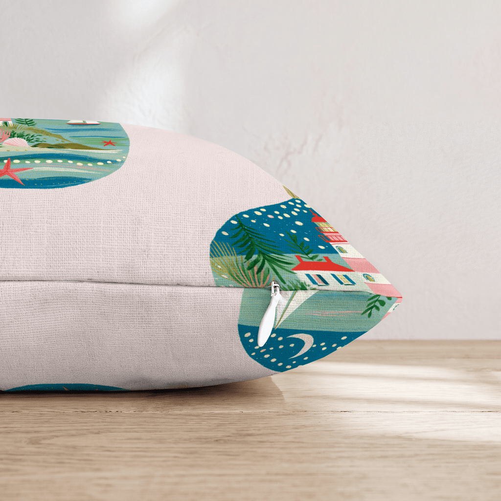 Lighthouse Ornament Cove Throw Pillow - Hillcroft Home