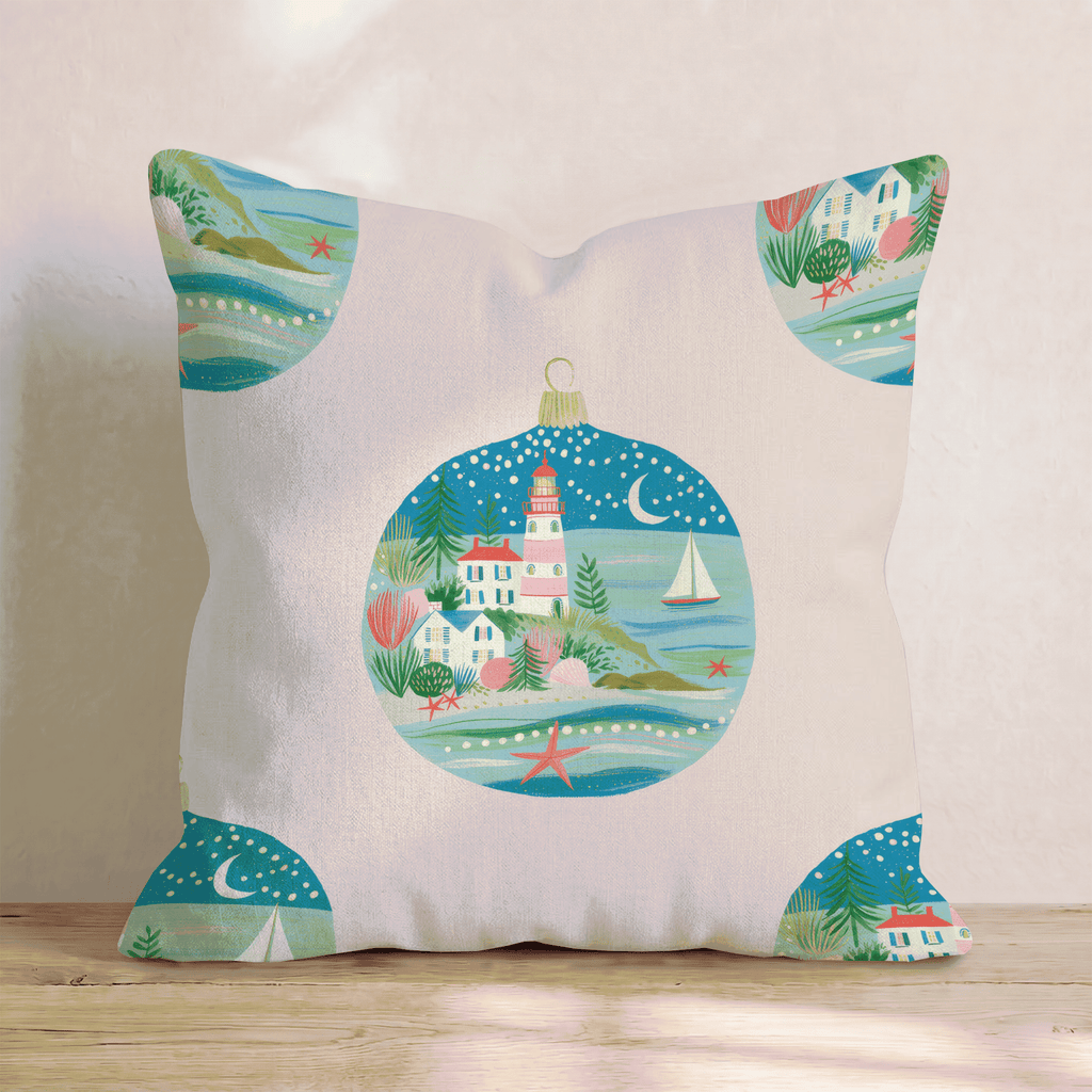 Lighthouse Ornament Cove Throw Pillow - Hillcroft Home