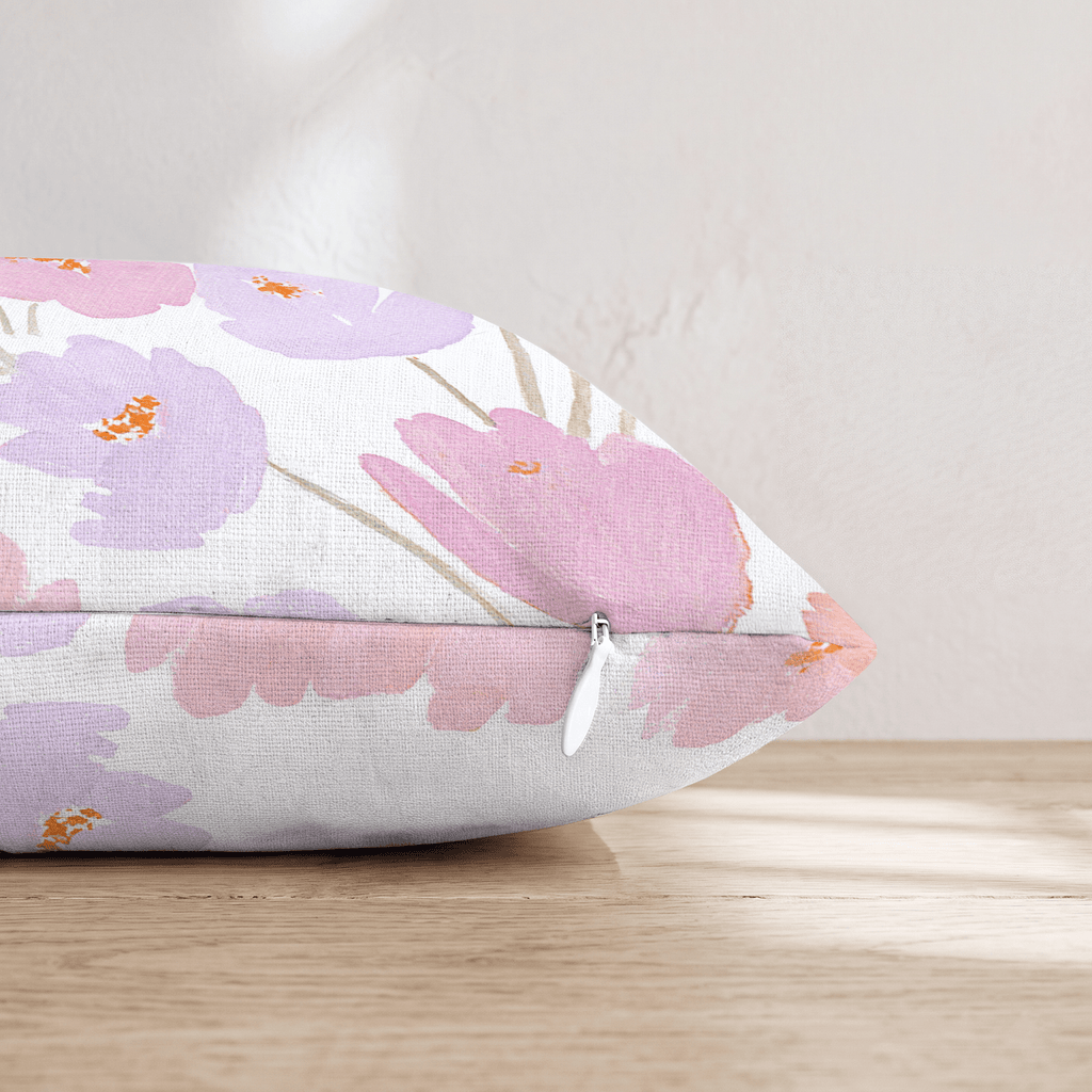 Lilac and Peach Blooms Throw Pillow - Hillcroft Home