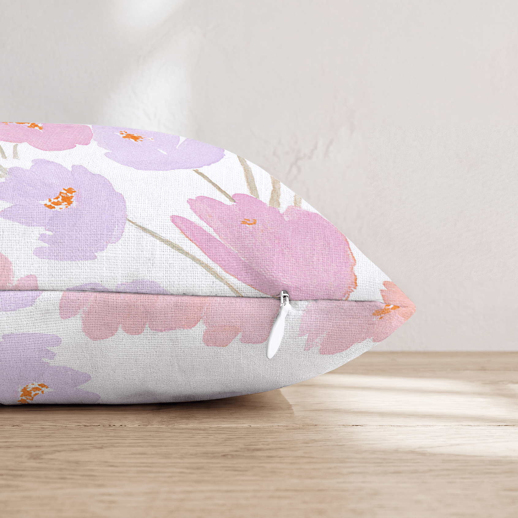 Lilac and Peach Blooms Throw Pillow - Hillcroft Home