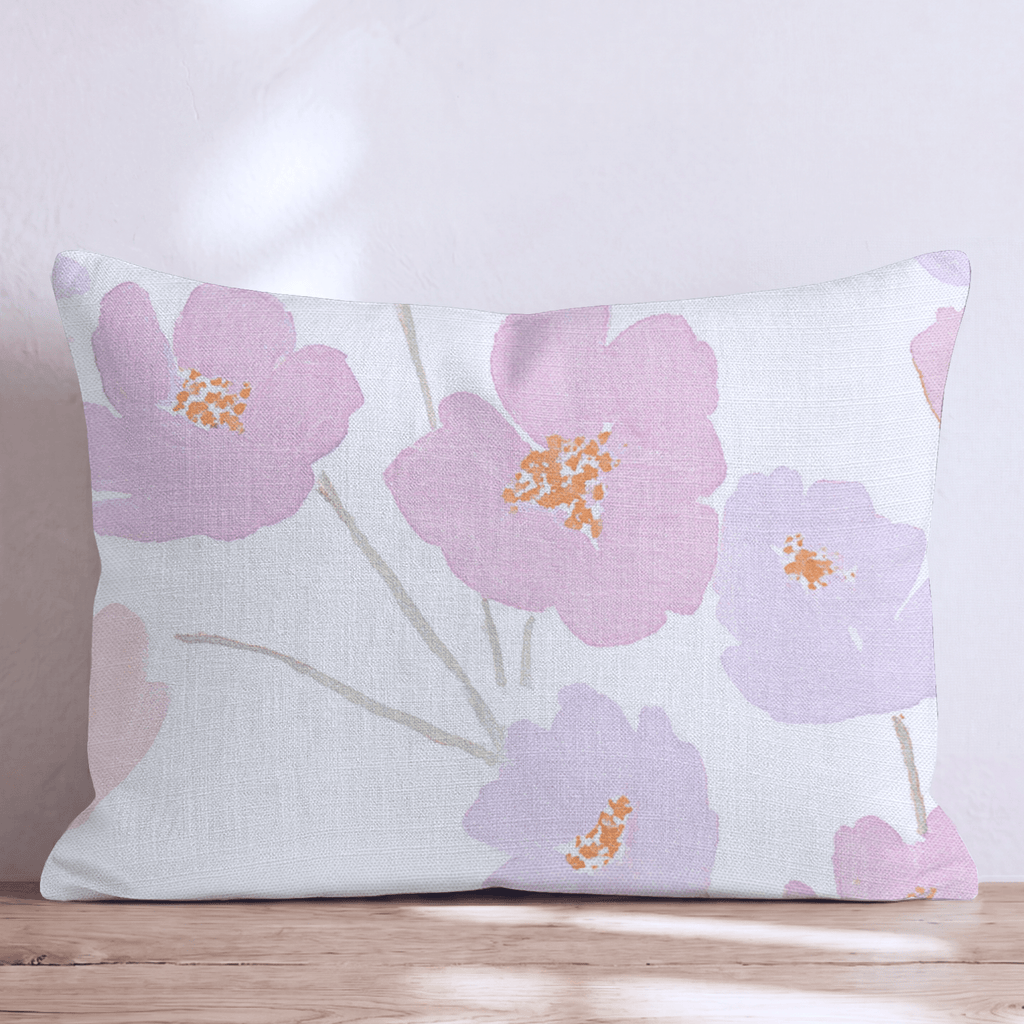 Lilac and Peach Blooms Throw Pillow - Hillcroft Home