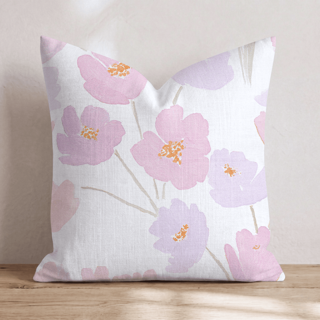 Lilac and Peach Blooms Throw Pillow - Hillcroft Home