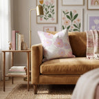 Lilac and Peach Blooms Throw Pillow - Hillcroft Home
