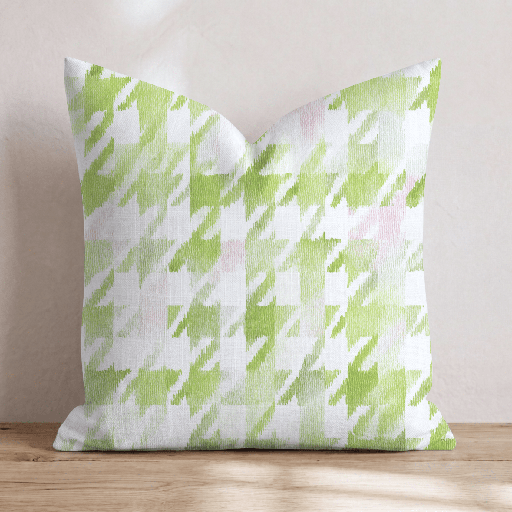 Lily Pad Houndstooth Throw Pillow - Hillcroft Home