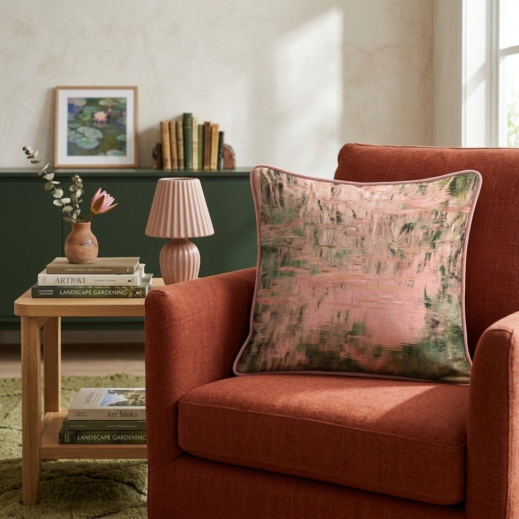 Lily Pond Abstract Throw Pillow - Hillcroft Home