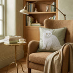 Linen British Shorthair Throw Pillow - Hillcroft Home