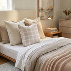 Linen Buffalo Check Throw Pillow - Hillcroft Home