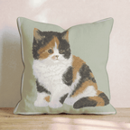 Linen Calico Throw Pillow - Hillcroft Home