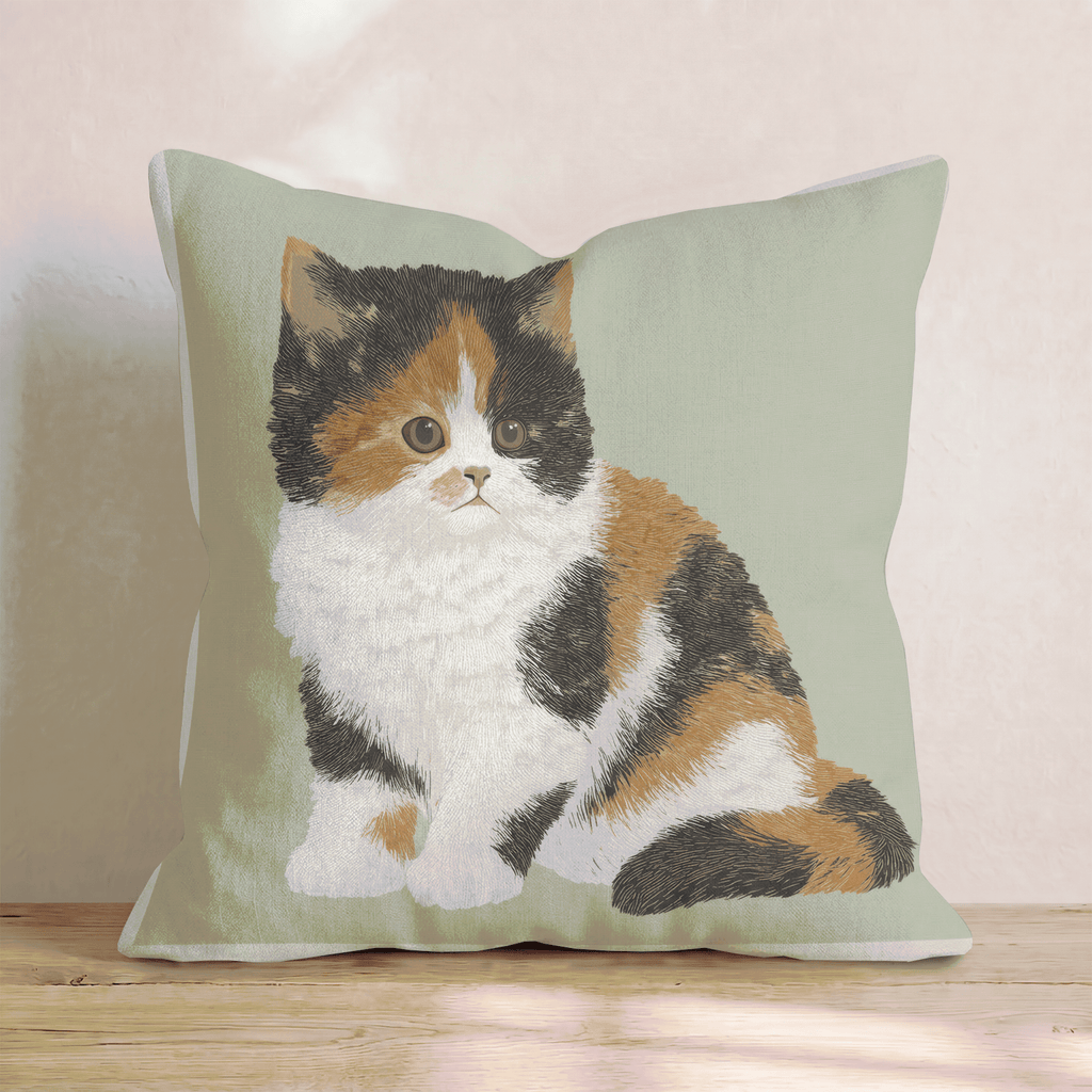 Linen Calico Throw Pillow - Hillcroft Home
