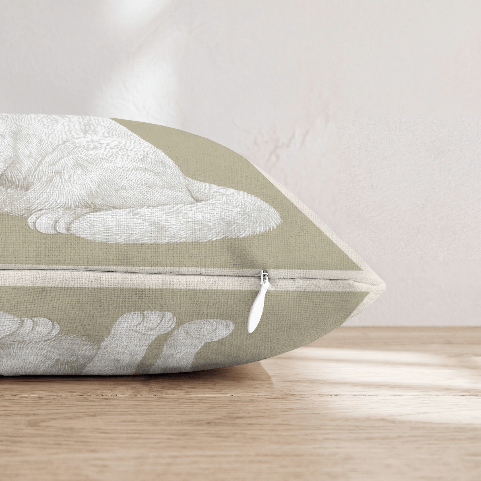 Linen Cat Throw Pillow - Hillcroft Home