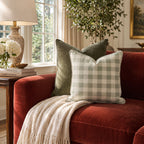 Linen Gingham Throw Pillow throw pillow - Hillcroft Home