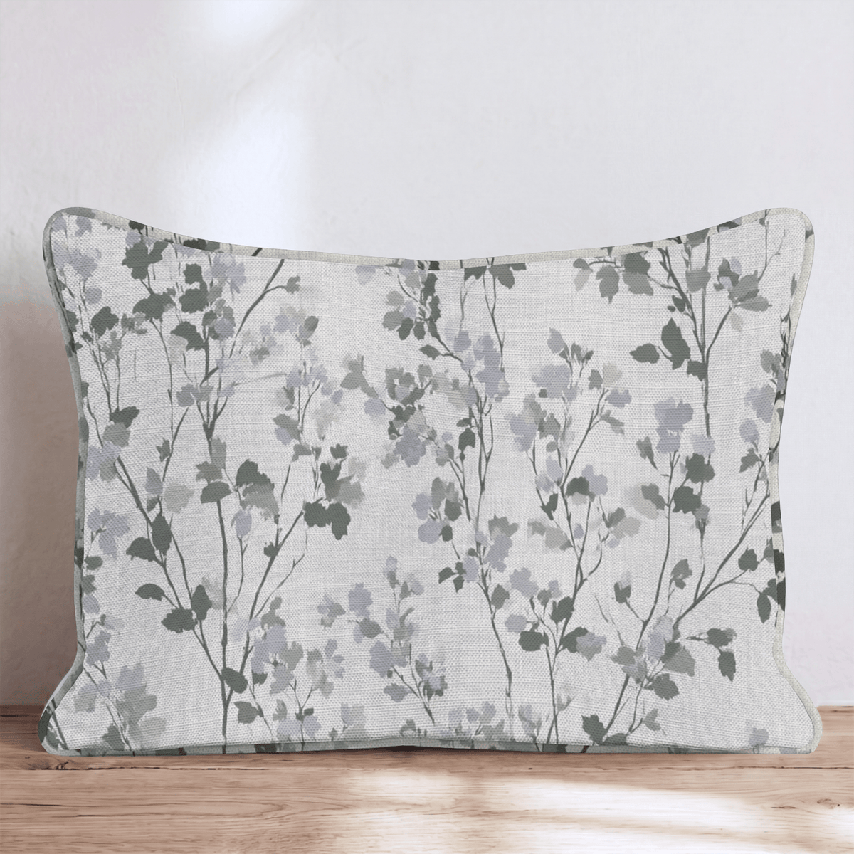 Linen Lilac Branch Throw Pillow throw pillow - Hillcroft Home