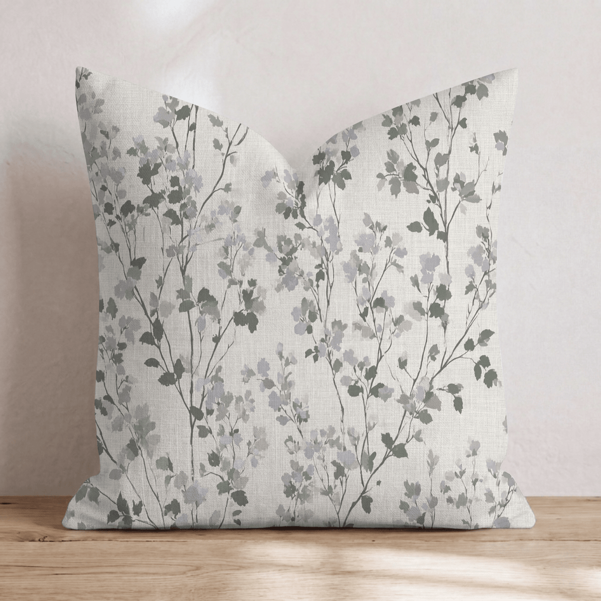 Linen Lilac Branch Throw Pillow throw pillow - Hillcroft Home