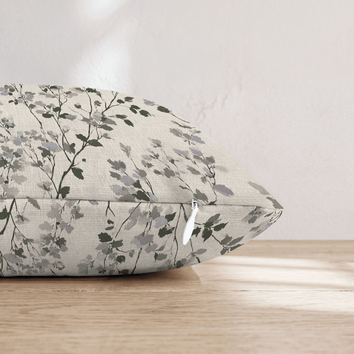 Linen Lilac Branch Throw Pillow throw pillow - Hillcroft Home