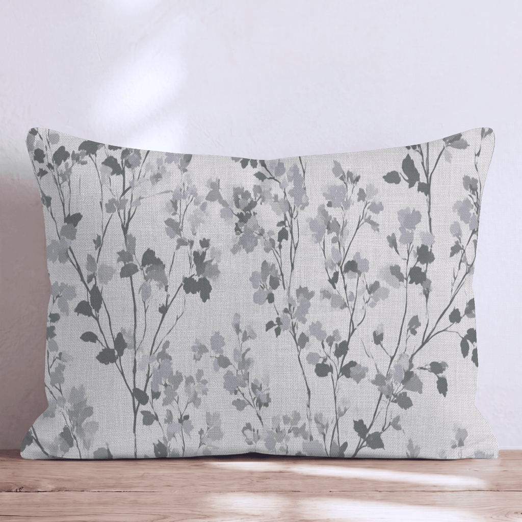 Linen Lilac Branch Throw Pillow throw pillow - Hillcroft Home