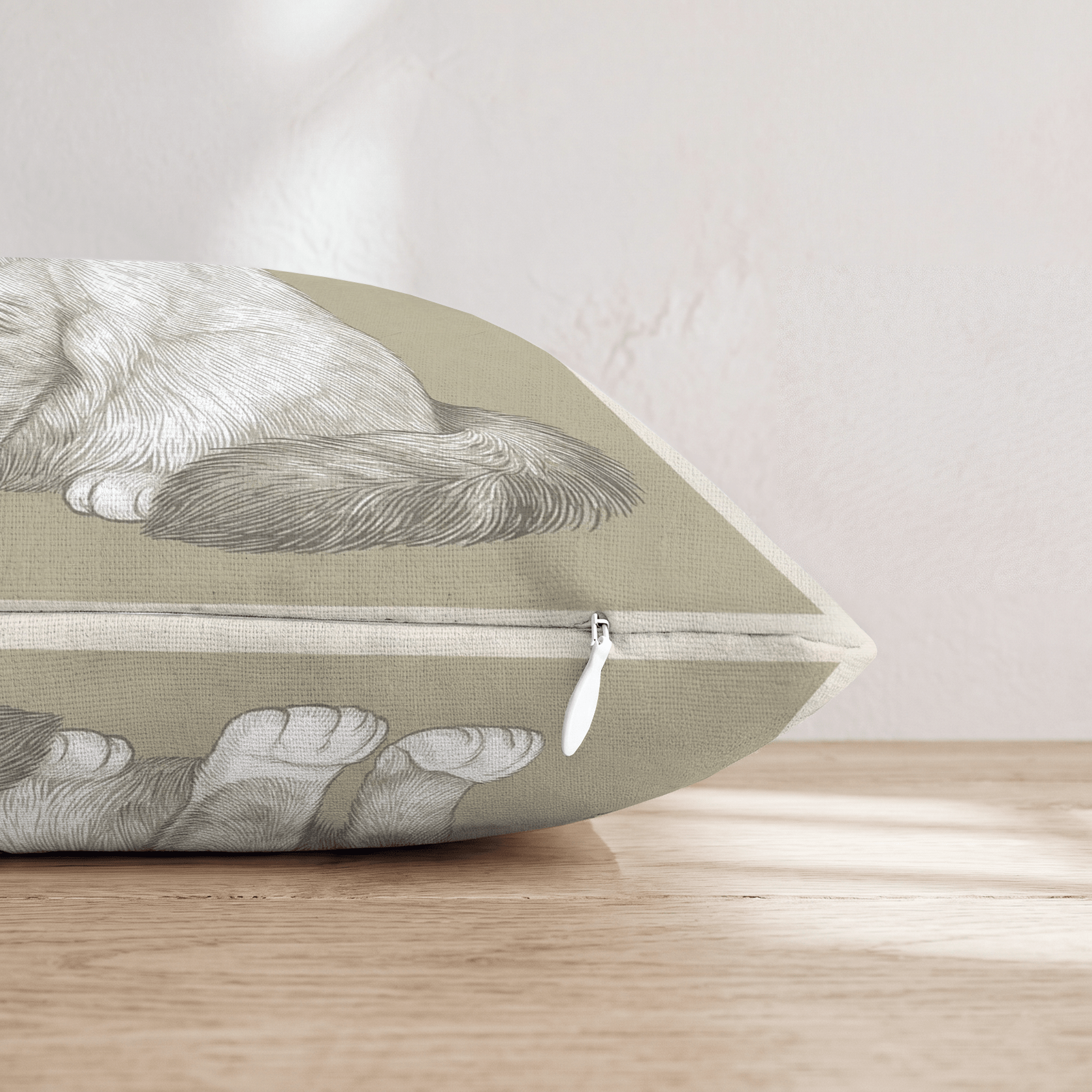 Linen Ragdoll Throw Pillow - Hillcroft Home