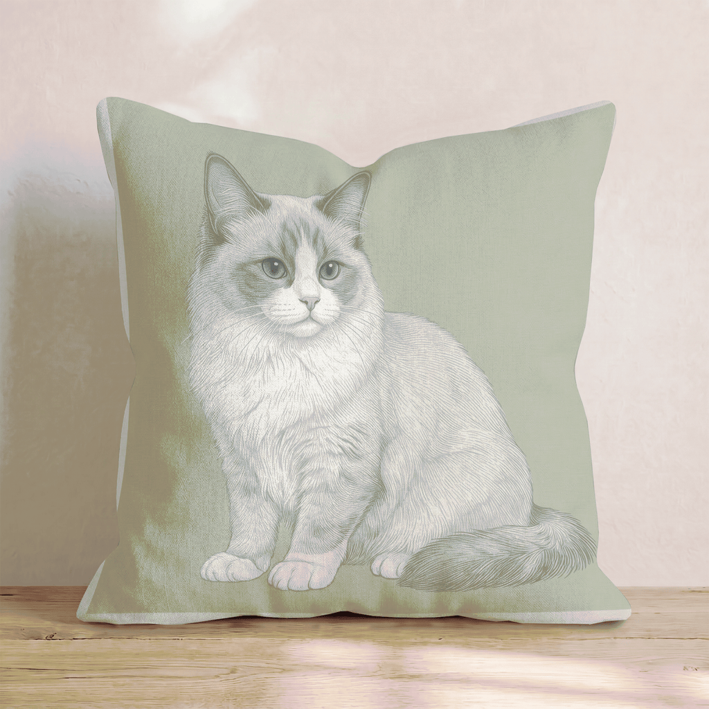Linen Ragdoll Throw Pillow - Hillcroft Home
