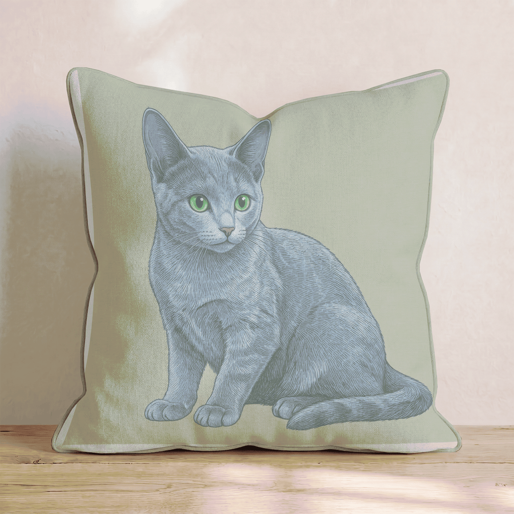 Linen Russian Blue Throw Pillow - Hillcroft Home