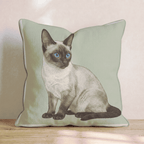 Linen Siamese Throw Pillow - Hillcroft Home