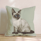 Linen Siamese Throw Pillow - Hillcroft Home