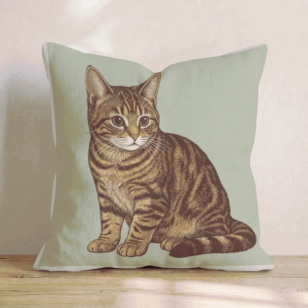 Linen Tabby Throw Pillow - Hillcroft Home