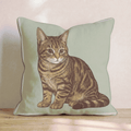 Linen Tabby Throw Pillow - Hillcroft Home