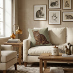 Linen Tabby Throw Pillow - Hillcroft Home