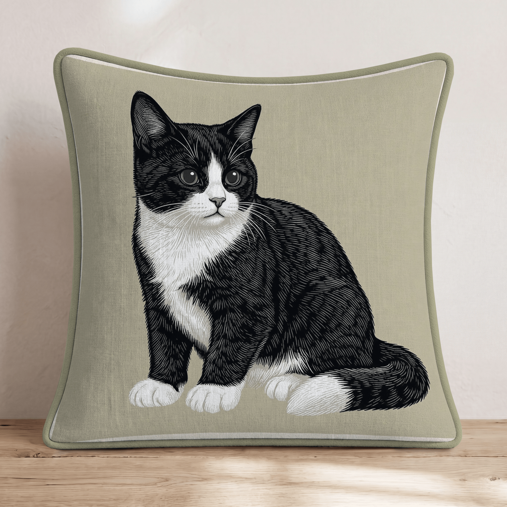 Linen Tuxedo Throw Pillow - Hillcroft Home