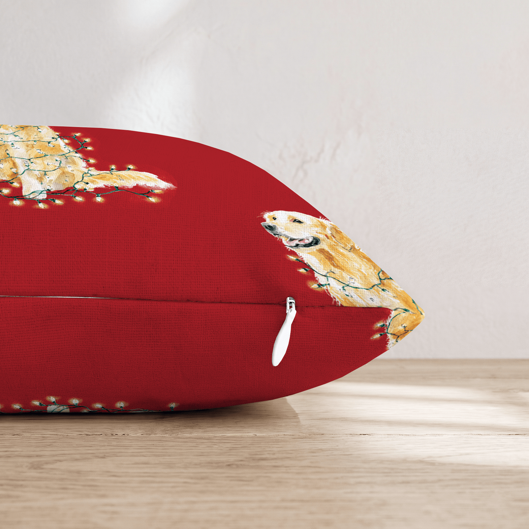 Lit Up Golden Retrievers Throw Pillow - Hillcroft Home