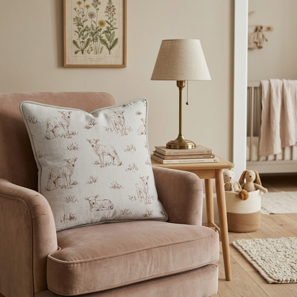 Little Lambs Throw Pillow - Hillcroft Home