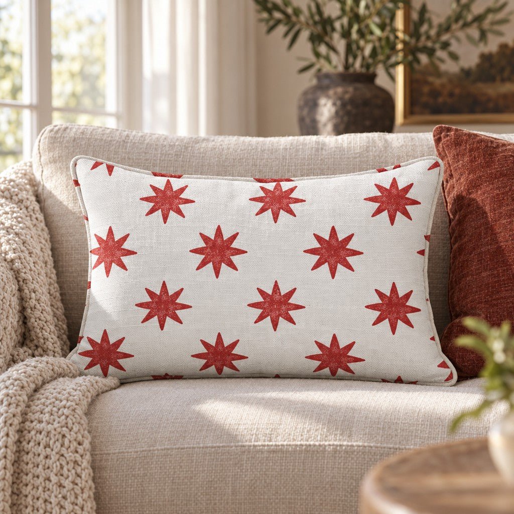 Little Red Star Throw Pillow throw pillow - Hillcroft Home