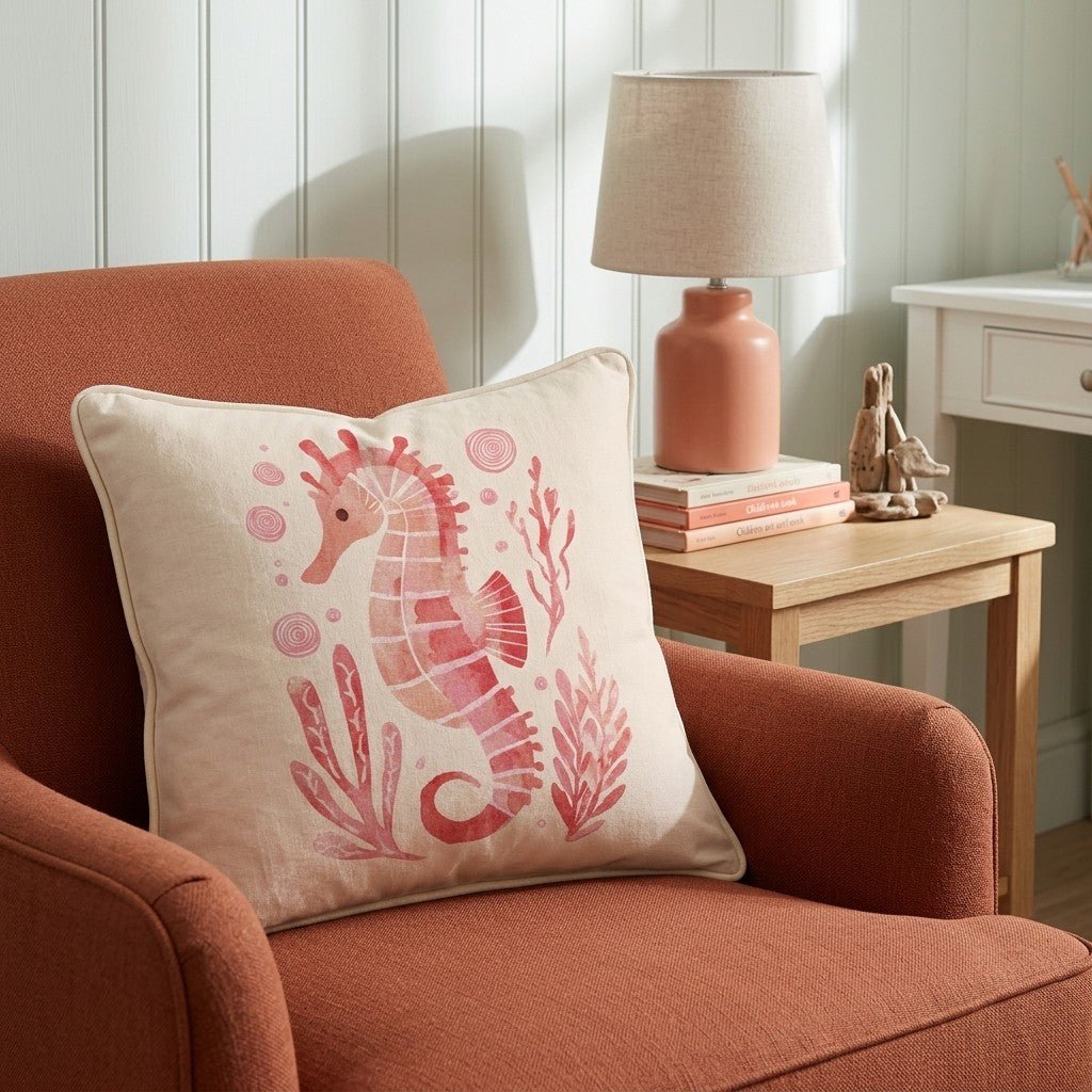 Little Seahorse Throw Pillow - Hillcroft Home