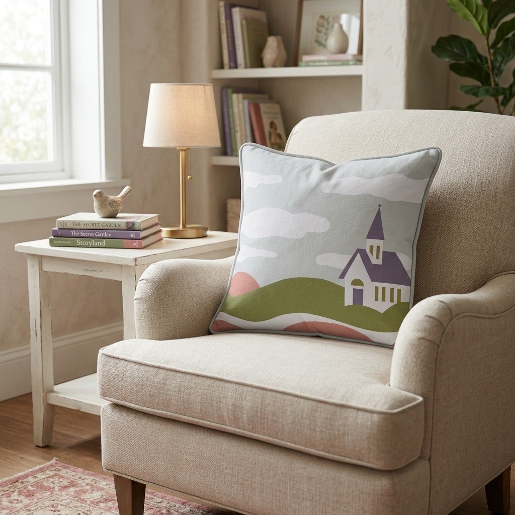 Little White Chapel Throw Pillow - Hillcroft Home